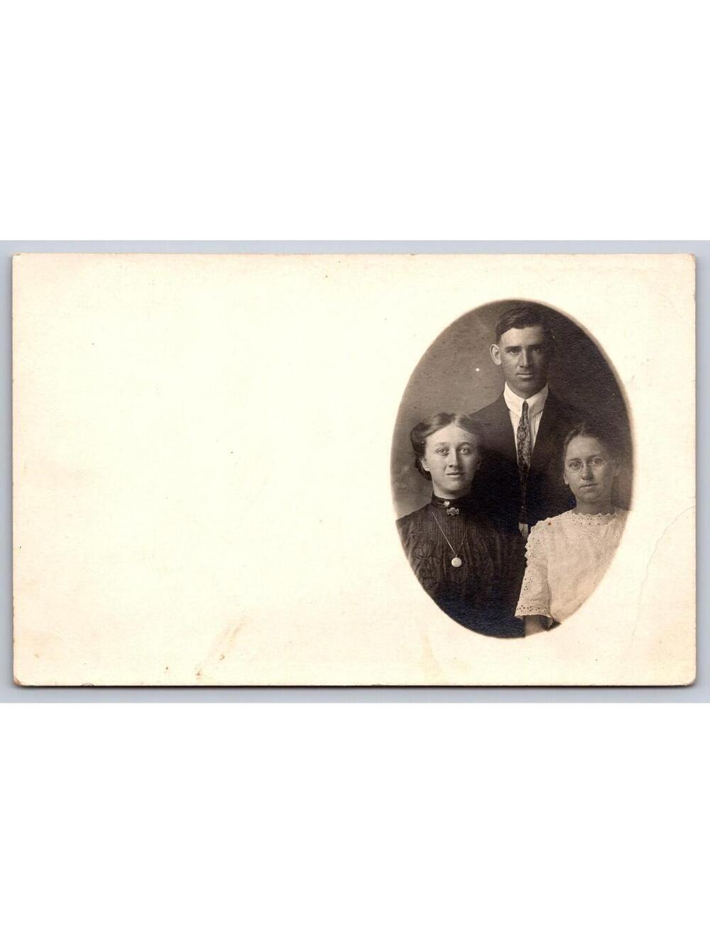 Family Portrait Postcard RPPC Unposted